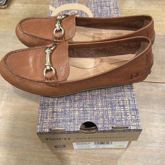 Born Magnolia Leather Loafer with Buckle Cognac Brown Size 6.5 - Picture 3 of 8